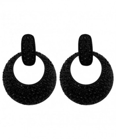 DMI Crystal Hollow Earrings Black Color
