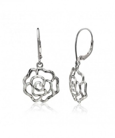 Sterling Silver Diamond cut Leverback Earrings