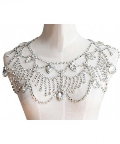 Wedding Silver Rhinestone Shoulder Necklace