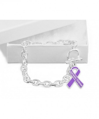 Domestic Violence Purple Ribbon Bracelet