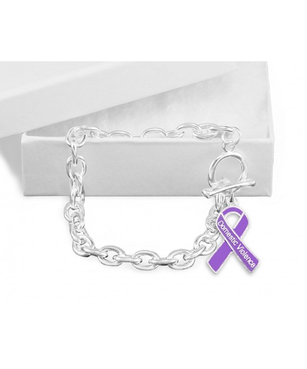 Domestic Violence Purple Ribbon Bracelet
