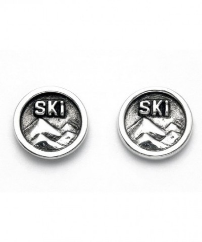 Sterling Silver Mountains Round Earrings
