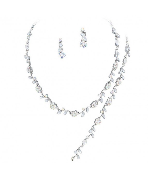 Affordable Iridescent Rhinestone Bridesmaid Necklace