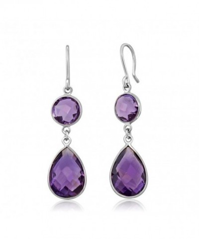 Sterling Amethyst Gemstone Birthstone Earrings