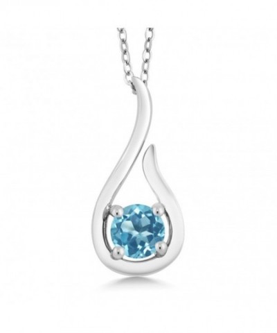 Round Sterling Silver Raindrop Pendant