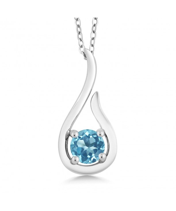 Round Sterling Silver Raindrop Pendant