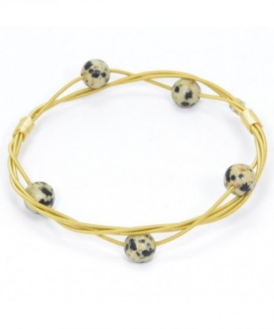 Dalmatian Stone Gold Celestial Bracelet