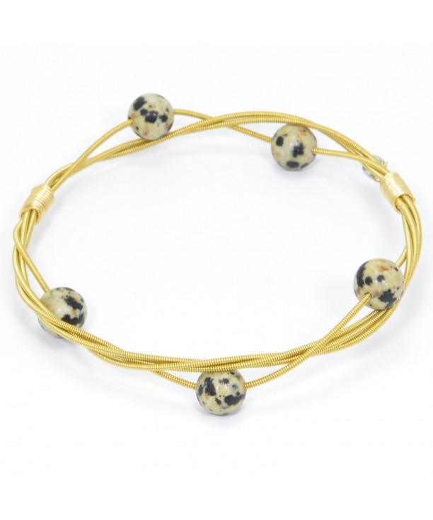 Dalmatian Stone Gold Celestial Bracelet