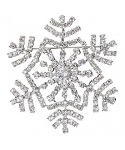 EVER FAITH Austrian Snowflake Silver Tone