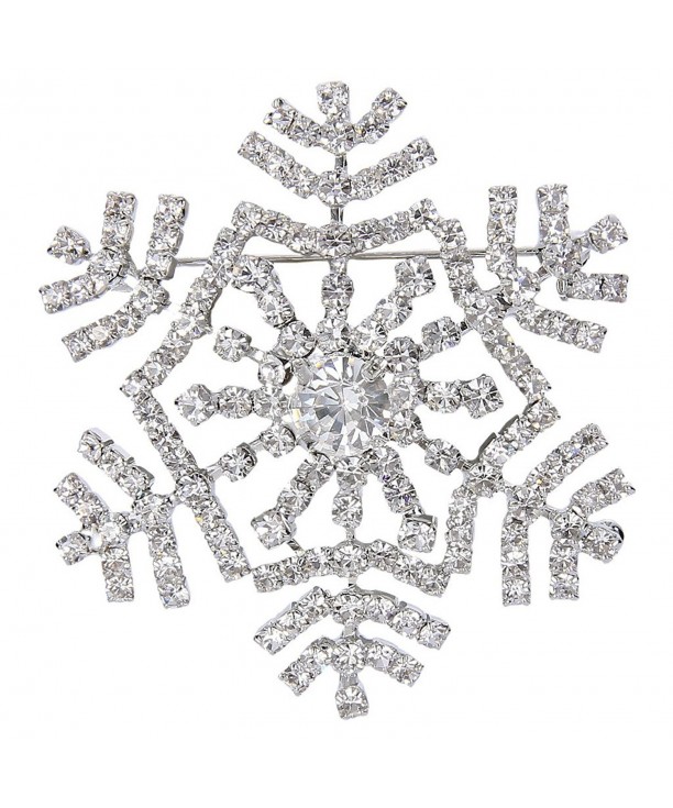 EVER FAITH Austrian Snowflake Silver Tone