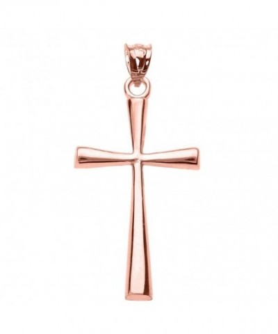 Solid Rose Simple Cross Pendant