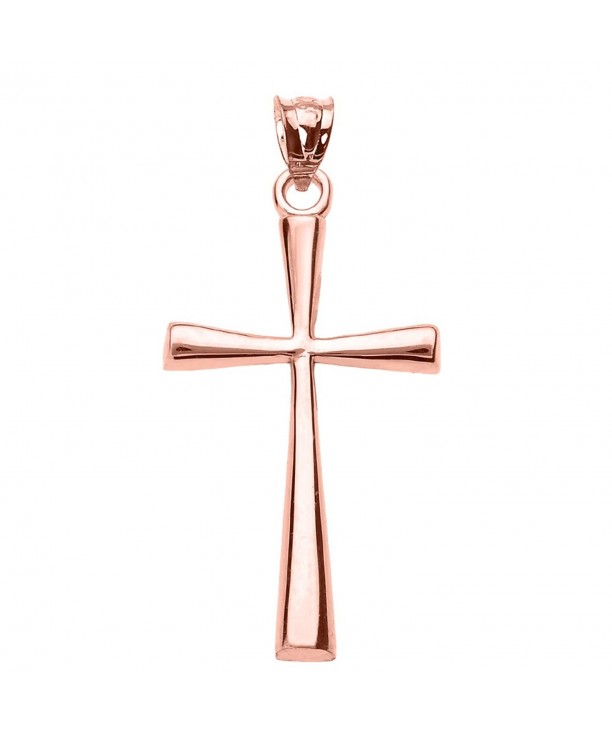 Solid Rose Simple Cross Pendant