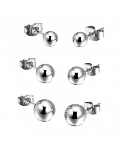 Earring Three Pairs Plated Assorted