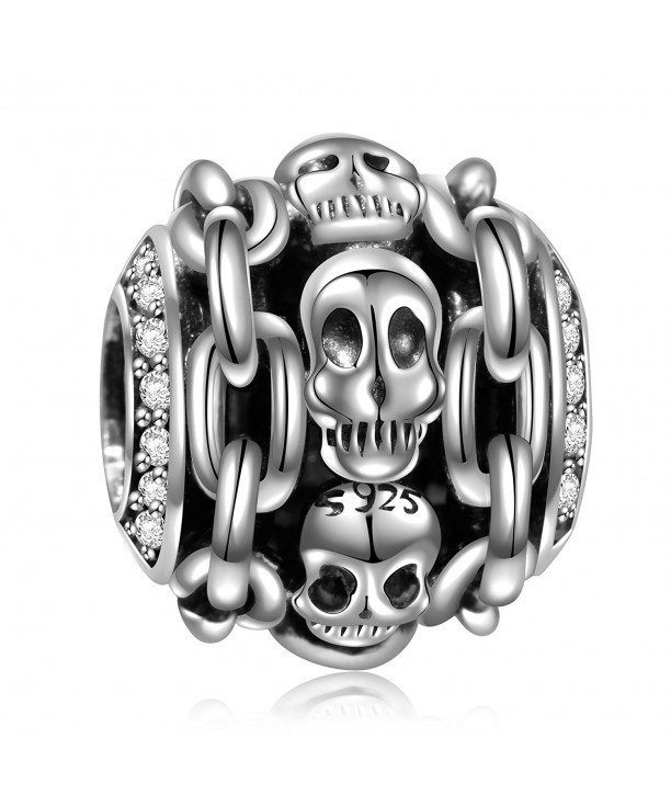 Sterling Halloween Skeleton European Bracelets