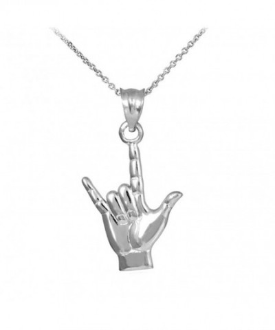 Sterling Silver Language Pendant Necklace