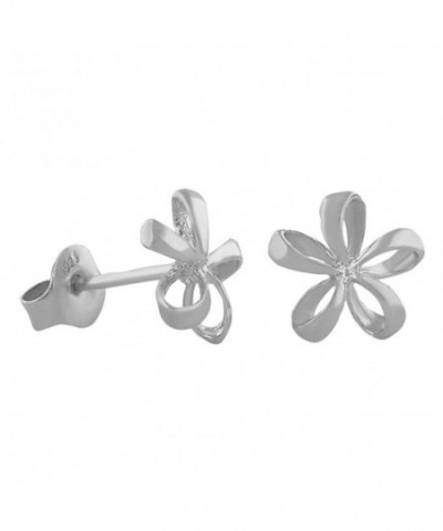Sterling Silver Small Plumeria Earrings