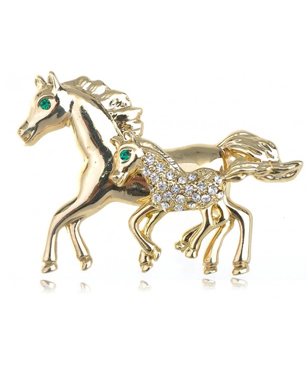 Alilang Golden Clear Rhinestones Brooch