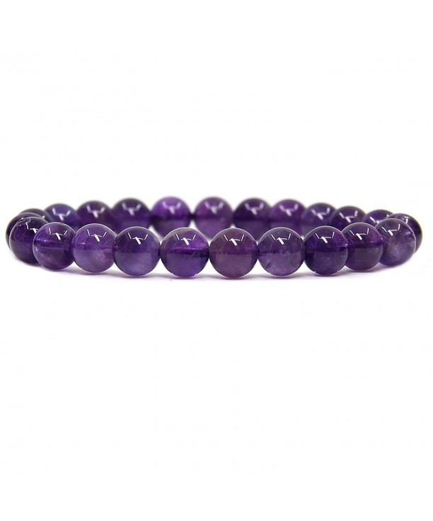 Natural Amethyst Gemstone Stretch Bracelet