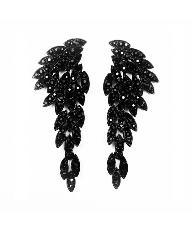 Rhinestones Studded Dangling Statement Earrings