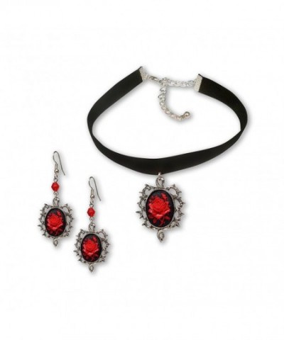 Gothic Velvet Choker Earrings Jewelry
