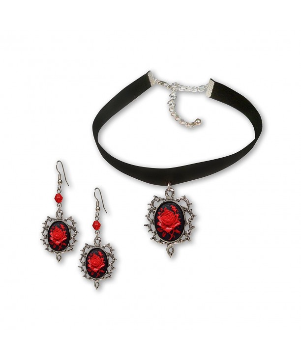 Gothic Velvet Choker Earrings Jewelry