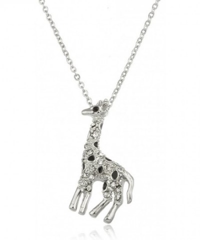 Silvertone Giraffe Necklace Matching Earrings