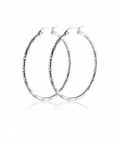 Bamboo Earrings Stainless Earring Dia40mmW2mm