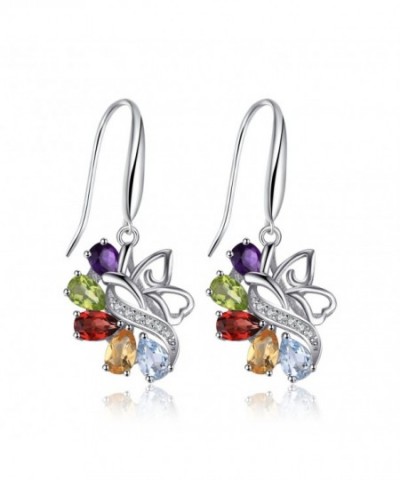 JewelryPalace Butterfly Amethyst Earrings Sterling