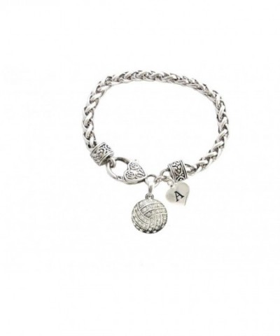 Crystal Volleyball Bracelet Jewelry Initial