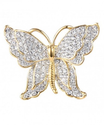 EVER FAITH Gold Tone Austrian Butterfly