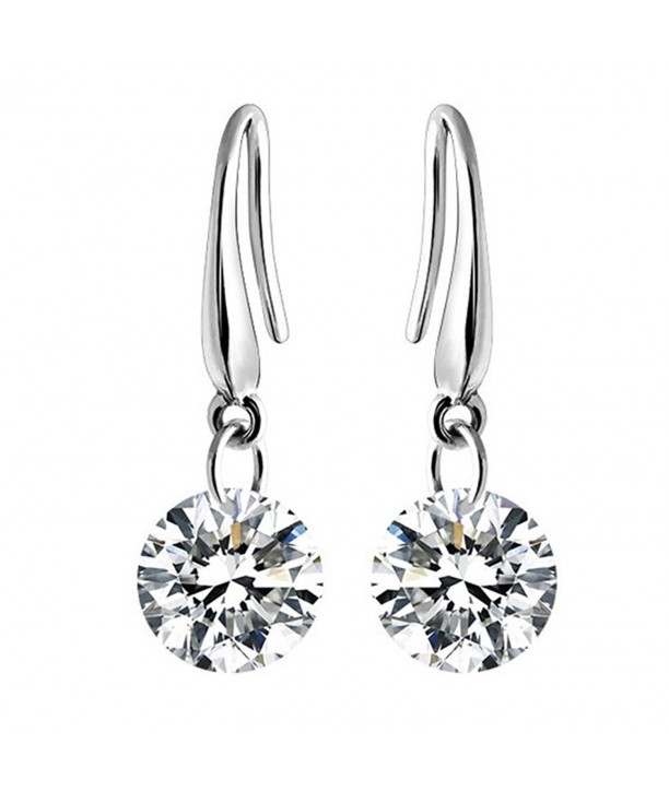 White Zircon Dangle Earrings Women