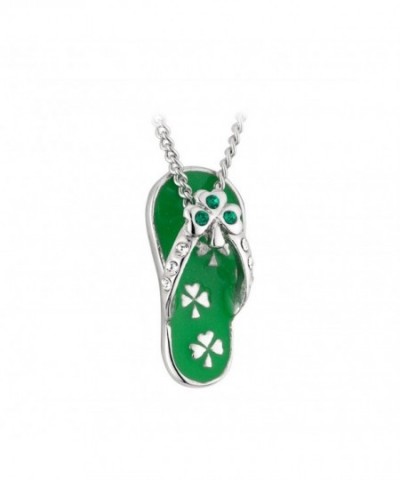 Shamrock Necklace Rhodium Plating Crystal