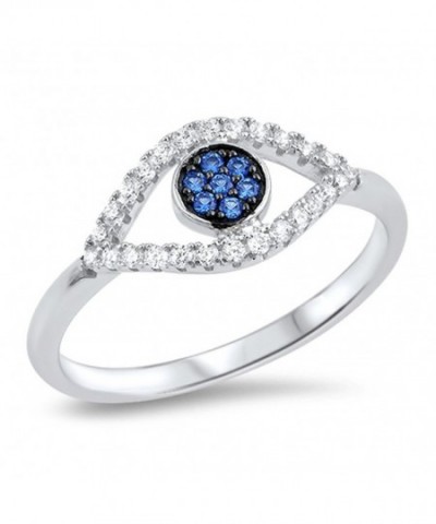 Simulated Sapphire Sterling Silver RNG16656 7