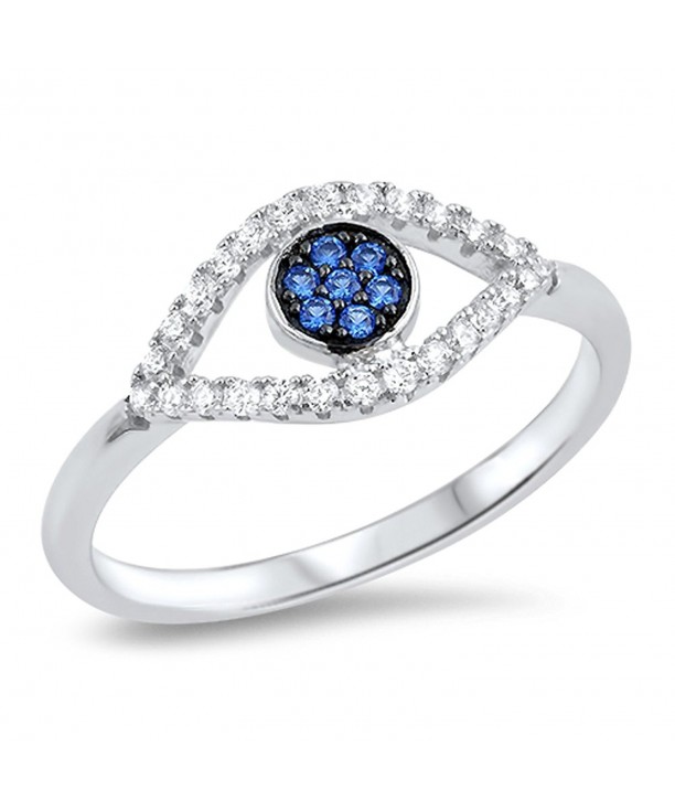 Simulated Sapphire Sterling Silver RNG16656 7