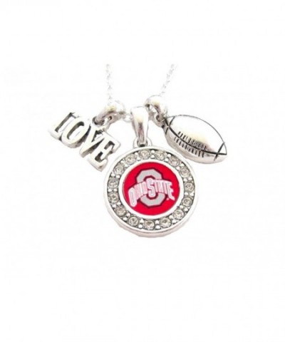 Buckeyes Football Silver Necklace Jewelry