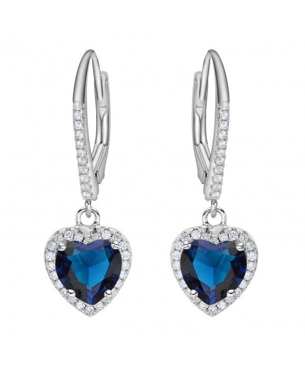 EleQueen Sterling Zirconia Leverback Earrings