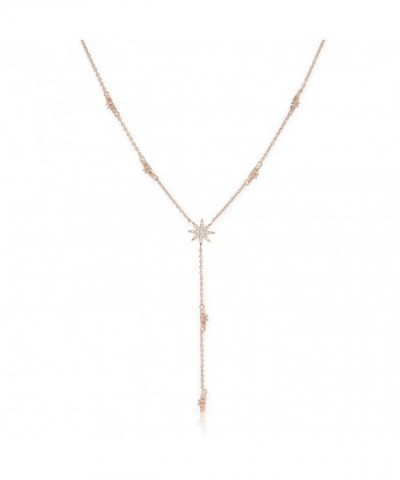 Star Shaped Lariat Necklace Plated