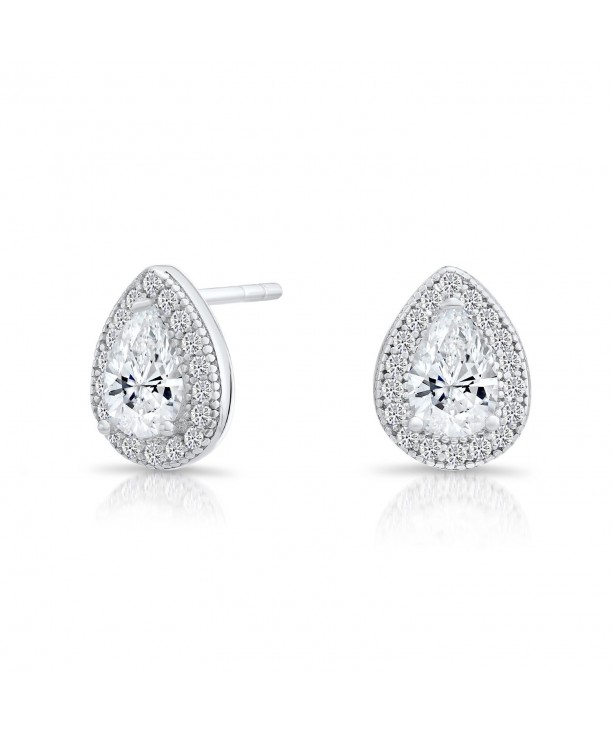 Sterling Silver Teardrop Earrings Zirconia