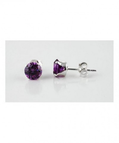 Sterling Silver Purple Zirconia Earrings