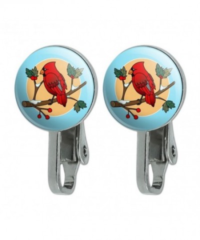 Cardinal Snowy Branch Novelty Earrings