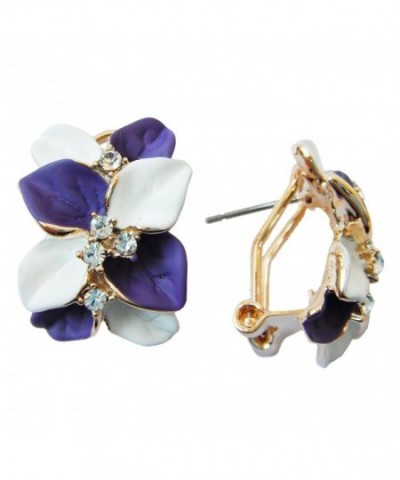Navachi Plated Crystal Purple Earrings