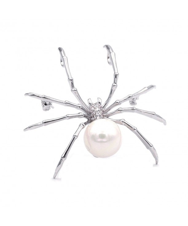 Victorian Mother Spider Brooches Silver