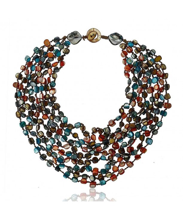 MultiColor Simulated Pearls Multi Strand Necklace