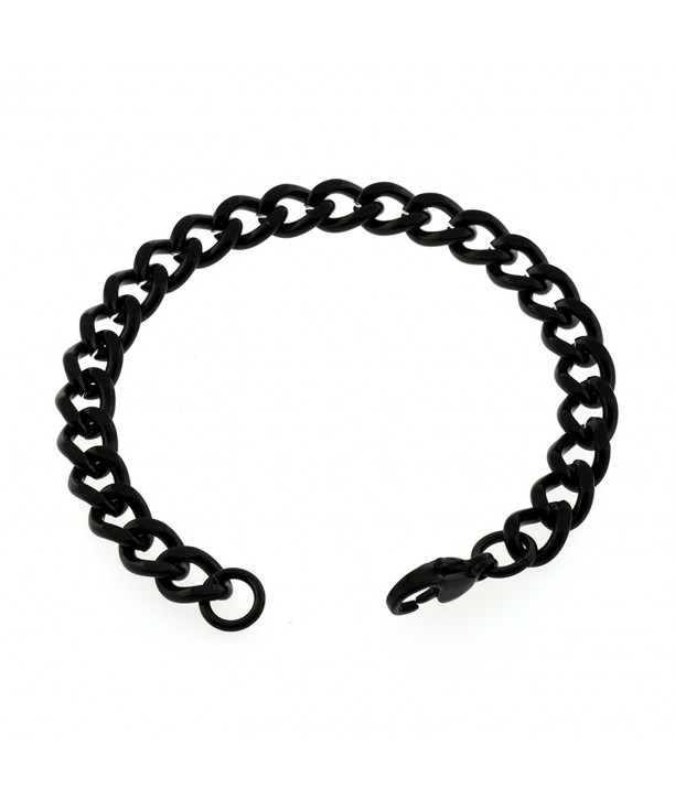 Womens Black Anklet Stainless Inches