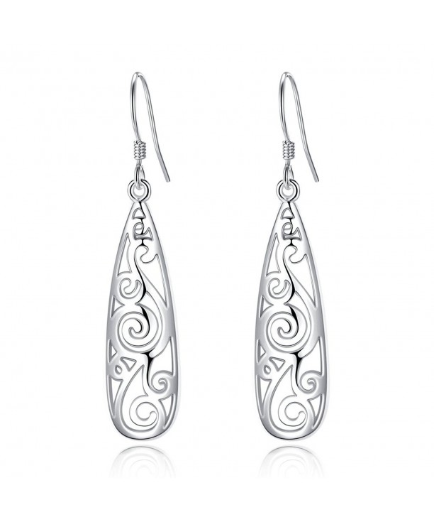 EVER FAITH Sterling Filigree Earrings