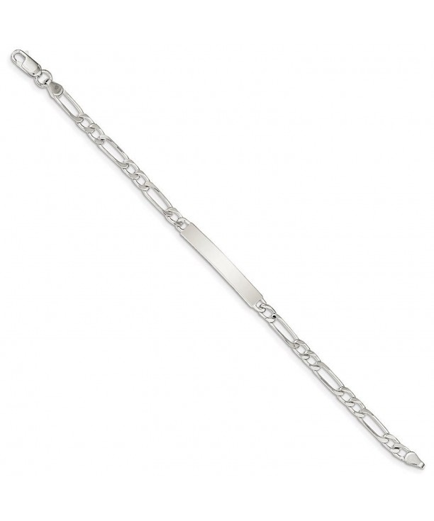 Sterling Silver Womens Figaro Bracelet