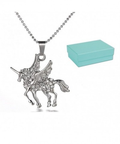 Unicorn Pendant Necklace Girls Plated