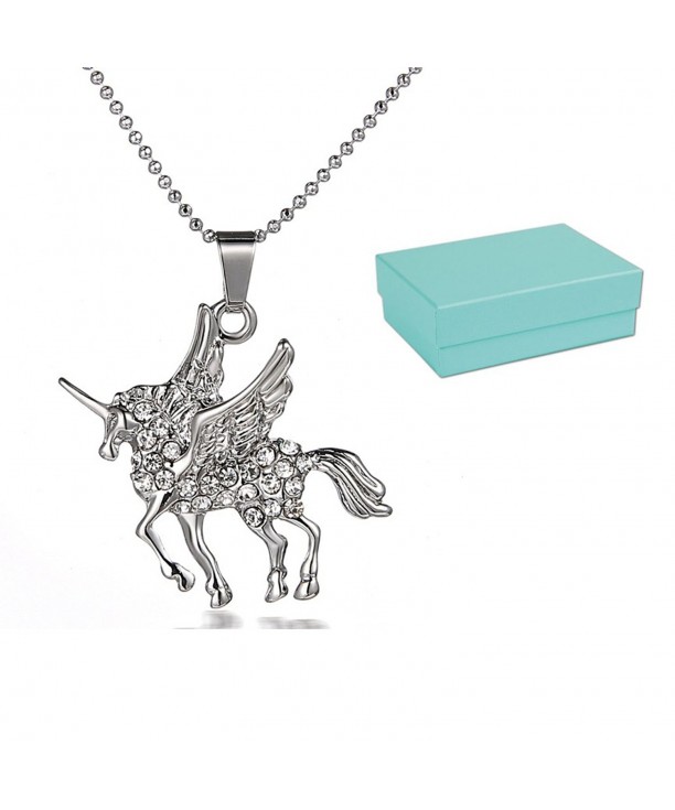 Unicorn Pendant Necklace Girls Plated