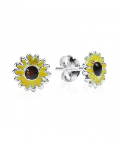 Petite Yellow Sunflower Sterling Earrings