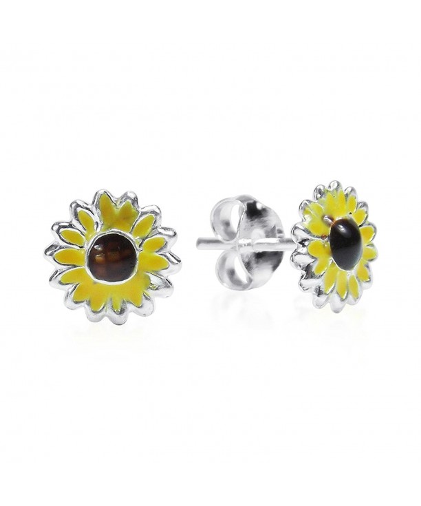 Petite Yellow Sunflower Sterling Earrings